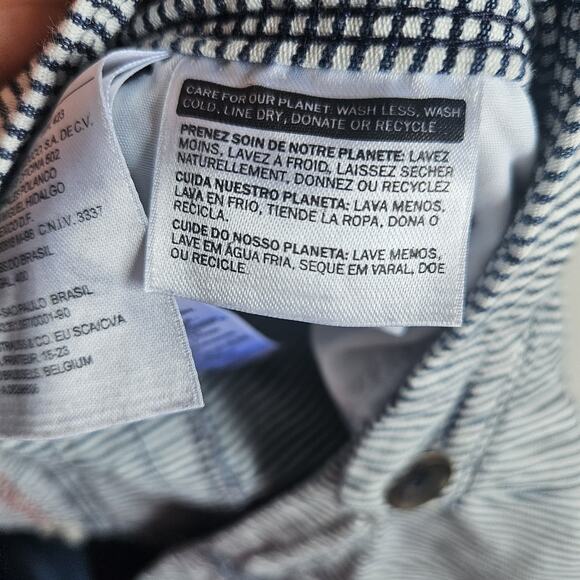 Levis Waist 31 Women Vintage Inspired Railroad Stripes Classic Denim Shorts - Picture 9 of 16